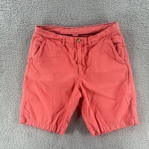 Johnnie O Shorts Mens 34 Orange Flat Button Zip Chino Golf Sportswear 10”